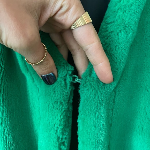 promesa | green fur bomber jacket - Picture 3 of 5